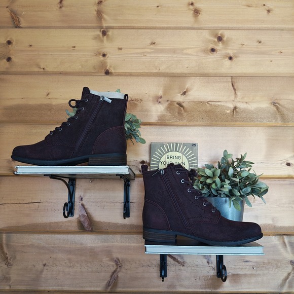 Earth Janel Burnished Suede Leather Lace-Up Combat Ankle Boot A613333 Wide Sz 9 - Picture 4 of 10